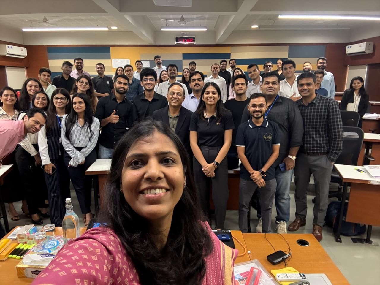 Professor and students of the IIMA classroom where the Eye-Q case was taught