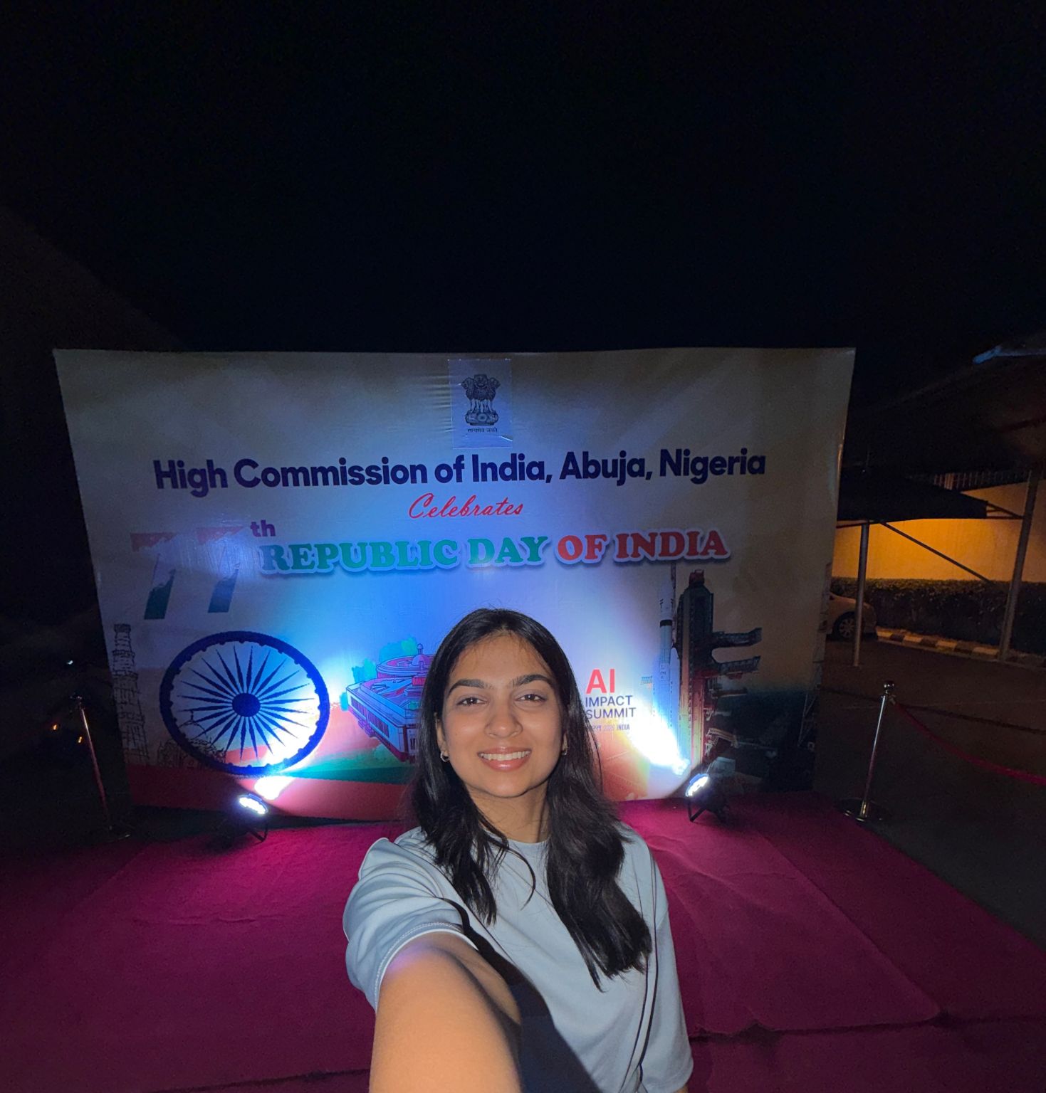 Soumya Goel at the High Commission of India in Abuja celebrating the 77th Republic Day of India